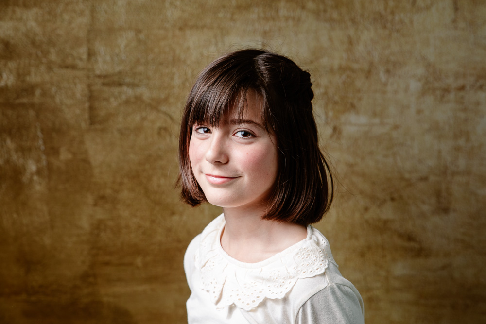 portrait fille studio or famille