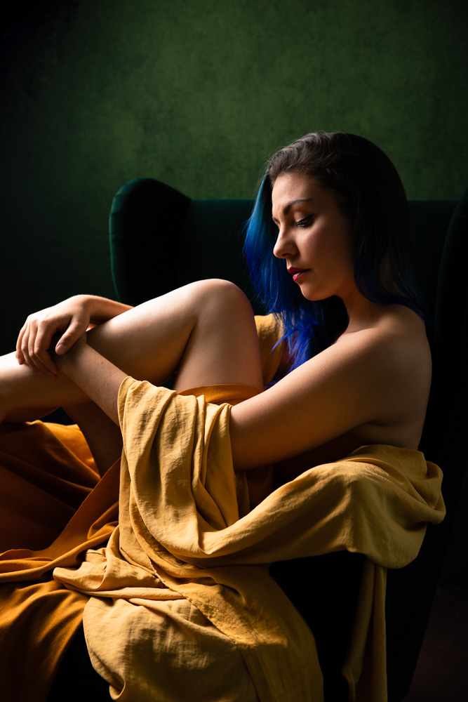 portrait de femme en studio à Nantes