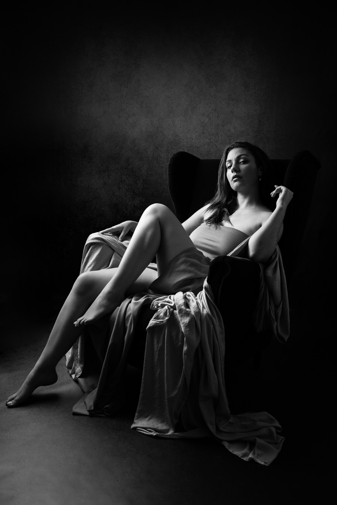 portrait de femme vintage cinémaen studio à Nantes