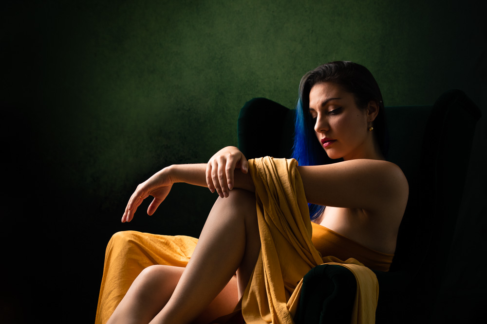 portrait de femme en studio à Nantes